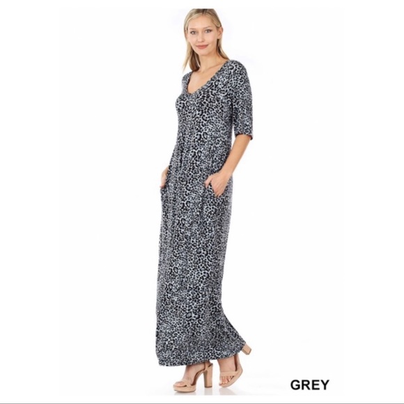 Leopard Print V Neck Dress! So Buttery Soft🐆 - Picture 3 of 5